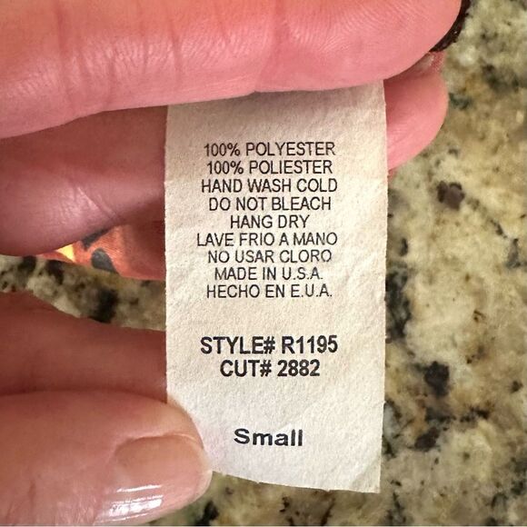 Green Apple Halter floral print self knot neck silky top blouse size Small - Picture 9 of 9